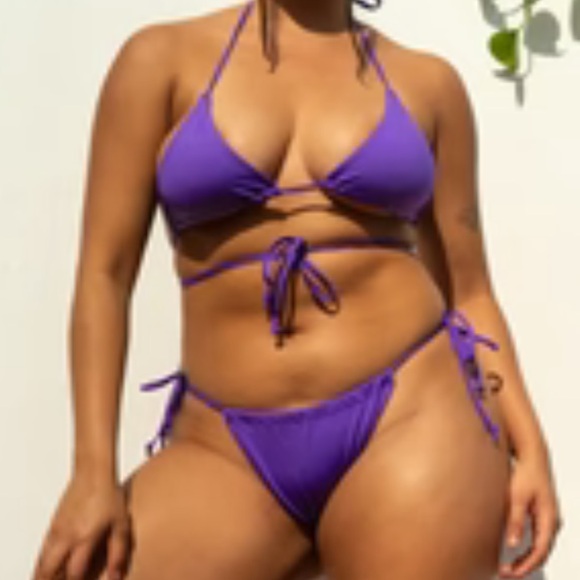 Londre Ruched Drawstring Bottom in Grape Purple - Picture 3 of 4